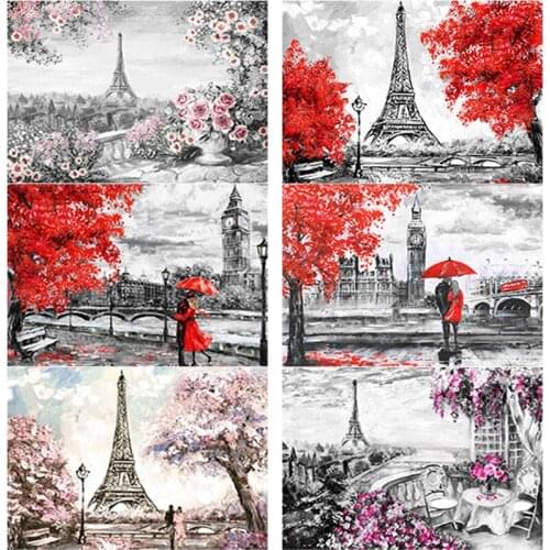 DIY 5D Diamond Painting Scenery Diamond Embroidery Tower Landscape Cross Stitch Mangrove Full Square Round Drill Home Decor Gift