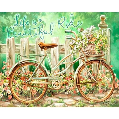 5D DIY Full Square Round Resin Diamond Painting "Rural Bike" Cross Stitch Embroidery Mosaic New Arrival Home Decoration