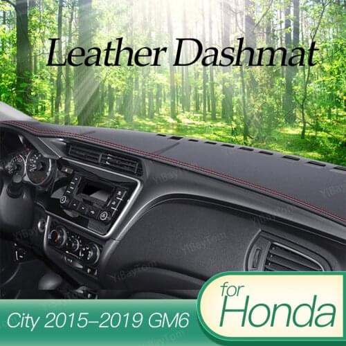 Car Leather Dashboard Cover Mat for Honda city Grace 2014-2019 Right and Left Dashmat Pad Dash Mat Covers Dashboard Accessories