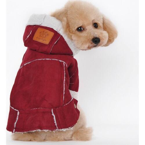 BIBSS Warm Thickening clothes for dog Winter Fleece Coat for Small Dogs Cats Puppy Animals Red Brwon S-XXL Drop Shipping