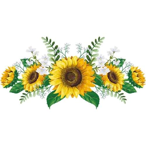 Large Area DIY Wall Sticker Baby Kids Room Wall Decal Sunflower Contact Paper Roll Reusable Removable Floral Plant Wall Sticker