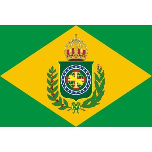 Brazil Empire (1870-1889)-B Green and yellow bows Flag 150X90cm (3x5FT) 100D Double Stitched High Quality Free Shipping