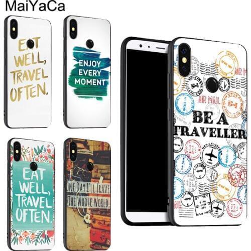 Eat well travel often poster For POCO X3 F2 Case For Redmi Note 9 Pro 8 7 8T 9S 9A 9C For Mi Note 10 Lite 9T A3 Coque
