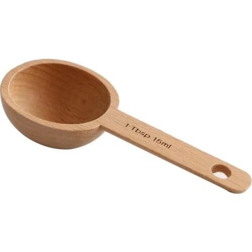 Wooden Coffee Spoon Bean Powder Spoon 15ML Black Walnut Solid Wood Spoon Measuring Spoon Mini Children Picking Spoon