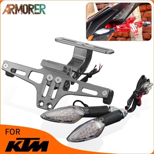 Motorcycle Universal Bracket Frame LED Light Tail Tidy License Plate Holder For Duke125 duke200 250 390 690 790 1290 RC390