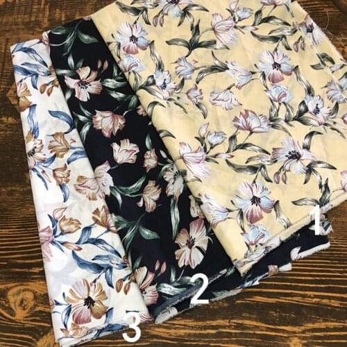 Elasticity Crepe Printed Summer Cloth Clothing Fabric WOMENS Dress Tops DIY Hand Fabric New Style/1m