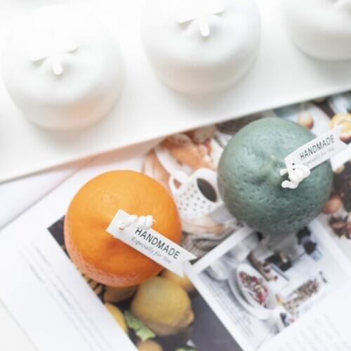 8-hole Orange Shape Fruit Candle Diy Mold Craft Scented Candle Making Kit Diy Orange Silicone Mold Resin Mold Soap Form