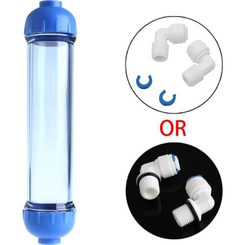 Water Filter Housing DIY Fill T33 Shell Filter Tube Transparent Reverse Osmosis Blue