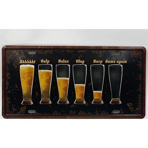 License Lowa Vintage Metal Retro Wall Art For Bar Tin Plate Iron Signs Paint Coffee Home Wall Decor 15*30cm Free shipping