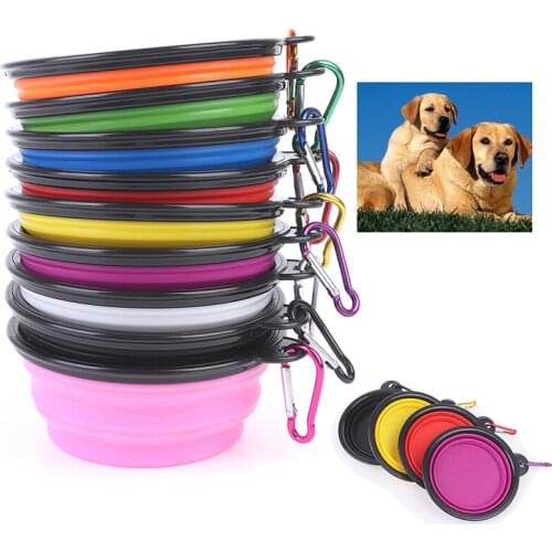 Cat Dog Bowl Food Water Feeding Silicone Collapsible Portable Foldable Travel Portable Feeding Bowls Puppy Food Container