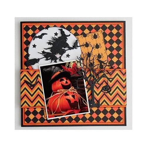 Mmao Crafts Metal Steel Cutting Dies New Halloween cat witch Stencil For DIY Scrapbooking Paper/photo Cards Embossing Dies