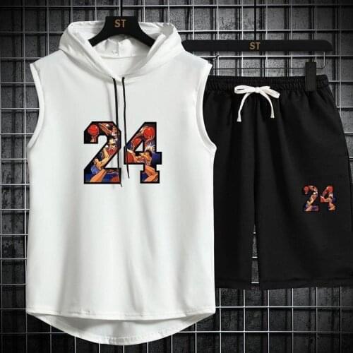 2021 Mens summer sports suit jogging pants summer cotton short-sleeved T-shirt + shorts casual wear running training sportswear