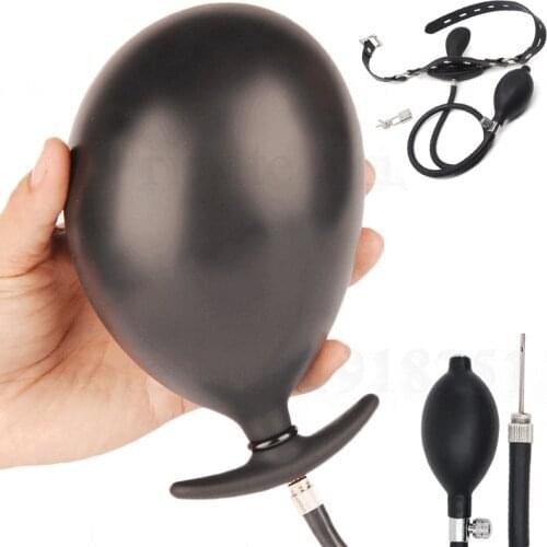Go Out Inflatable Silicon Huge Big Anal Plug Anal Dildo Pump Anal Dilator Expandable Butt Plug Adult Game Mouth Gag Sex Toys