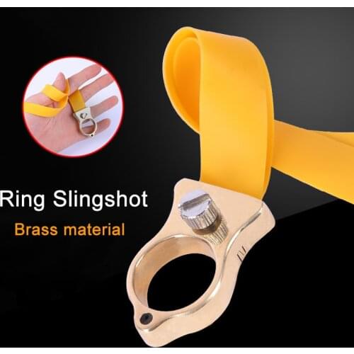 New Brass Quick-pressing Baseless Ring Slingshot Mini Portable Slingshots Catapult Outdoor Shooting Fingertip Toy