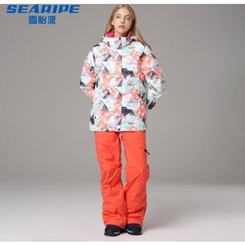New Thicken Warm Ski Suit Women Winter Windproof Waterproof Skiing and Snowboard Jacket Pants Suit Female