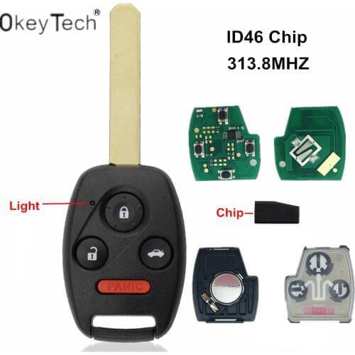 OkeyTech 4 Buttons Remote Car Key For Honda 313MHz Chip ID46 7961 For Honda Civic 2006-2011 Accord 2003 2004 2005 2006 2007