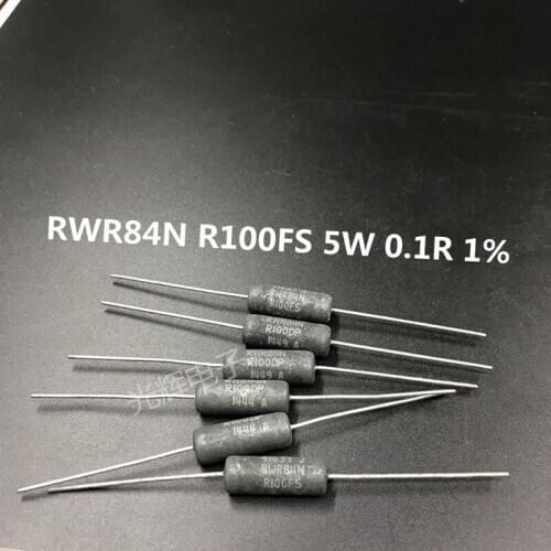 Original new 100% RWR84N R100FS 5W 0.1R 1% 22X7MM precision non inductive black wirewound resistor (Inductor)