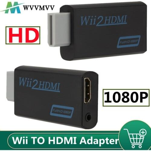Full HD 1080P Wii to HDMI-compatible Converter Adapter Wii2HDMI-compatible Converter 3.5mm Audio for PC HDTV Monitor Display