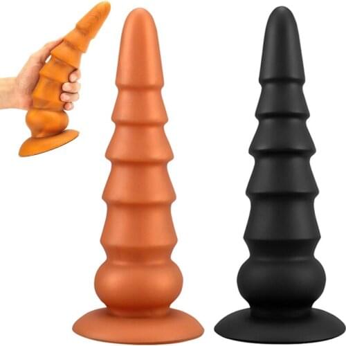 Silicone Screw Thread Anal Plug Dildo Stimulator Butt Prostate Anal Massager Sex Toys Men Women Erotic Fetish Vaginal Expander