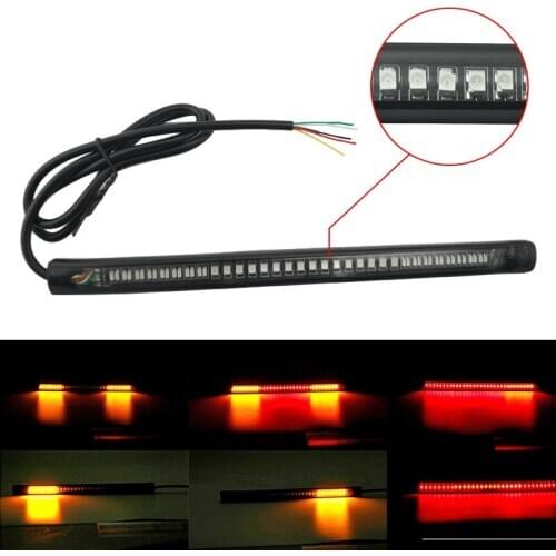 Motorcycle Light Bar Strip Tail Brake Stop Turn Signal License Plate Light Integrated 3528 SMD 48 LED