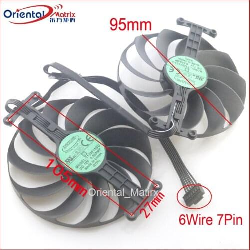 2pcs/lot T129215SU 12V 0.50A 95mm For ASUS RTX3060 RTX3070 3060ti LHR DUAL OC V2 Graphics Card Cooling Fan