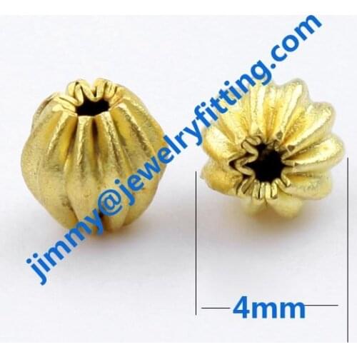 Jewelry findings wholesale corrugate beads round shape raw brass spacer beads