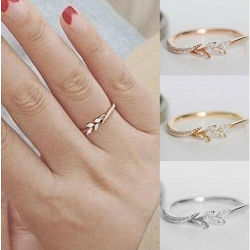 Ring Women Eternity Alloy Flower Jewelry Gifts Wedding Filigree SIZE 4-12 Leaf