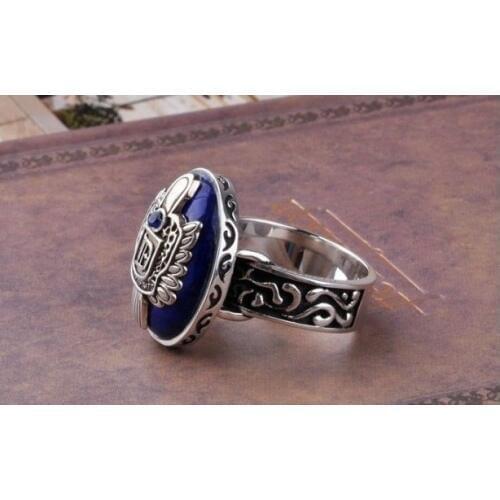 ZRM 20pcs/lot Wholesale Fashion Vintage Charm Bule Punk Damon Vampire Diaries Ring women jewelry,original factory supply