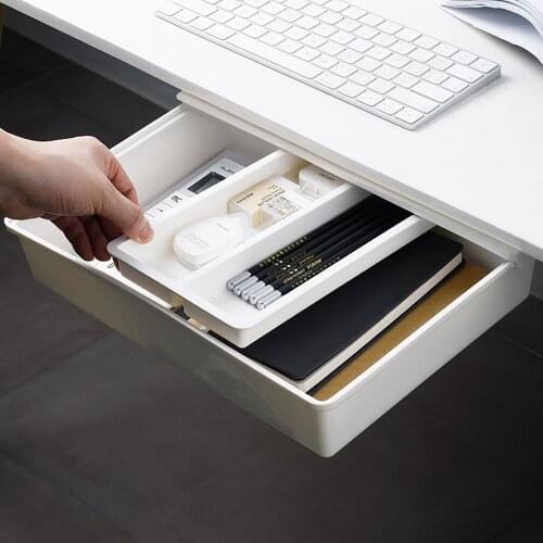 1pc Desktop Mounted Drawer Sundries Storage Box Stationery Case Makeup Organizer Underware Box Container Saving Space Drawers