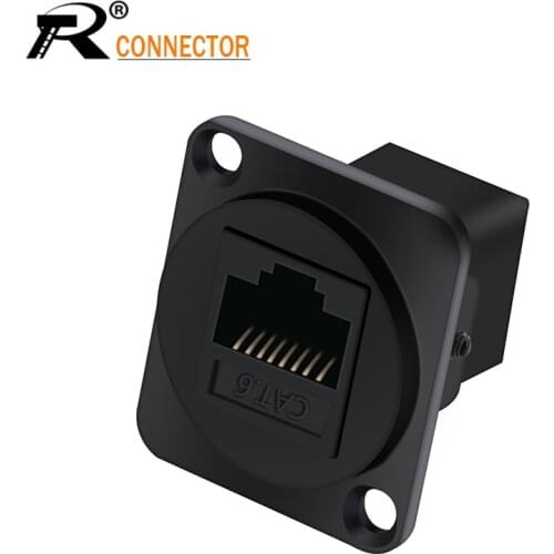 1Pc RJ45 8P8C Modular Cat6 Panel Mount Sockets RJ45 Ethernet Connector for Audio&Video Termimal Female Panel Mount Sockets