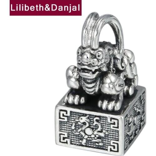 2019 Pendant 100% 925 Sterling silver Jewelry Men Women Lucky Fortune Seal God beast brave troops Necklace Pendant Jewelry P34