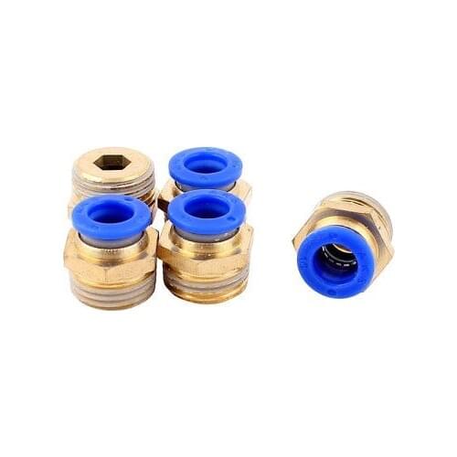 5pcs 1/2BSP Male to 10mm OD Push In Quick Joint Air Pneumatic Fitting Connector