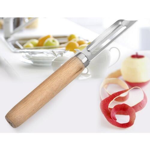 5pcs/lot Wood Handle Fruit Peeler Stainless Steel Knife Kitchen Tools Salad Vegetables Peelers Kitchen Accessories KX 197