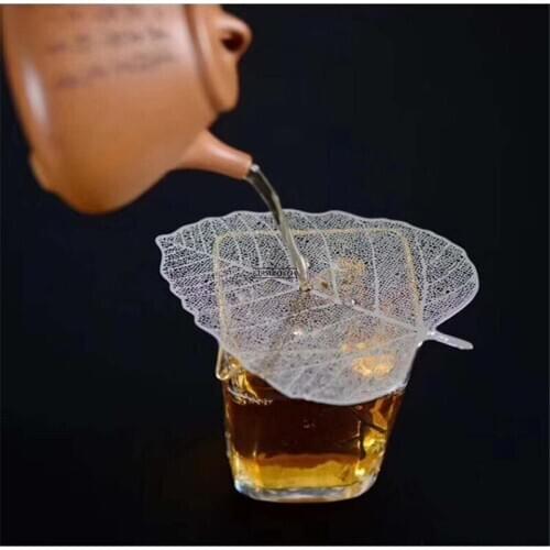 50pcs Reusable Stainless Steel Leaf Shape Tea Filter Fine Mesh Tea Infuser Leaf Funnel Tea Strainer Accessories