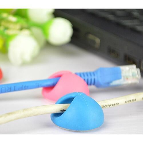 6PCS Desktop single hole solid wire clip self-adhesive wire storage organizer network cable clip data cable holder