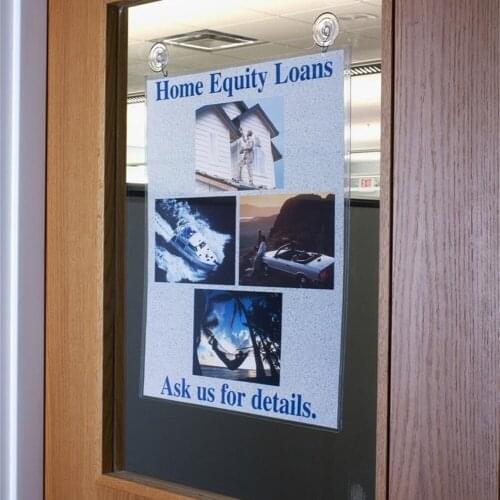 A3 Glass Door Notice Poster Cover Wall or Window Adhesive Tape and Suction Cups Sign Holder