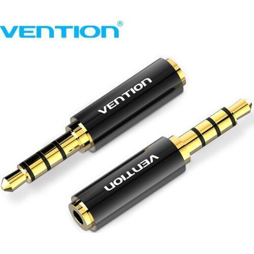 Vention Audio Adapter 3.5mm Male to 2.5mm Female Jack Aux Adapter Gold Plug 4 Pole Connector for Car Speaker Headphone Earphone