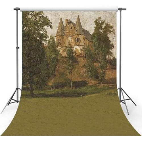 Avezano Backdrops Grass Tree Vintage Castle Portrait Photography Backgrounds Photo Studio Photophone Photozone Decor Wallpaper