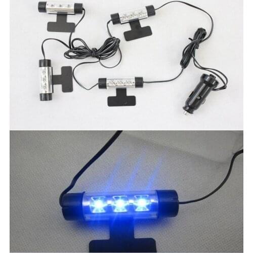 Car LED Atmosphere Light Interior Decoration Light Indoor Foot Light Car Modeling Auto Accessories 4 in 1 Sole Ambient Light