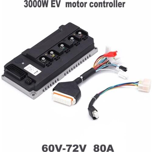 60V 72V 3000W Brushless Controller Aluminium Shell Electric Bicycle Scooter E-Bike 3 Mode Sine Waves Speed Motor Controller 80A