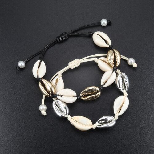 Bohemian Shells Anklet for Women Handmade Woven Conch Rope Natural Shells Bracelet Barefoot Leg Chain Girl Beach Jewelry Gifts