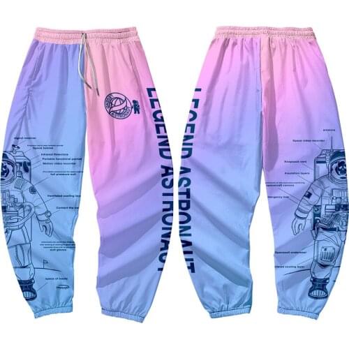 Oversize 6XL Astronaut Printed Gradient Men Japanese Pocket Cargo Pants Joggers Harajuku Harem Pants Sweatpant Hip Hop Trousers