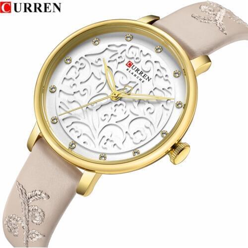 2019 Brand New Style CURREN Ladies Fashion Leather Watch Female Daily Dress Quartz Clocks Nice Looking Gift relogio feminino