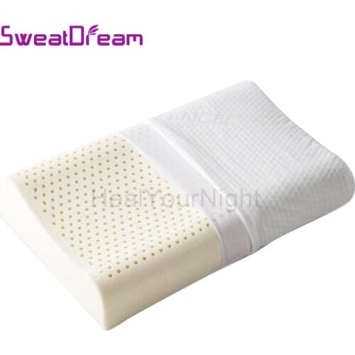 Pure Natural Latex Orthopedic Massage Pillow Neck Cervical Spine Protected Remedial Big Vertebrae Pillow 60x40CM Bed Sleeping
