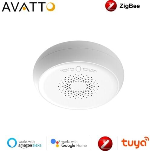 AVATTO Tuya Zigbee Gas Leak Detector , Smart Natural Gas Sensor Alarm System Smart Life APP Work with Tuya Zigbee Gateway Hub