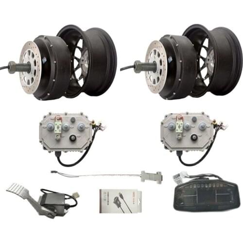 Dual 5000W 72V Electric Car Hub Motor Conversion Kit with Regenerative Braking