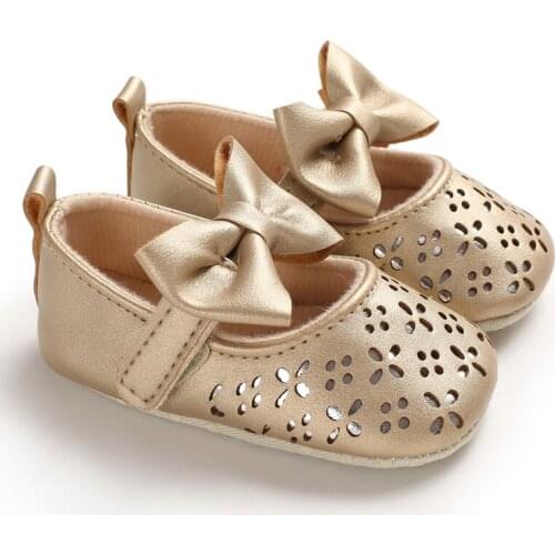 Baby Girl Breathable Bow Design Anti-Slip Shoes Casual Sneakers Toddler Soft Soled 0-18M