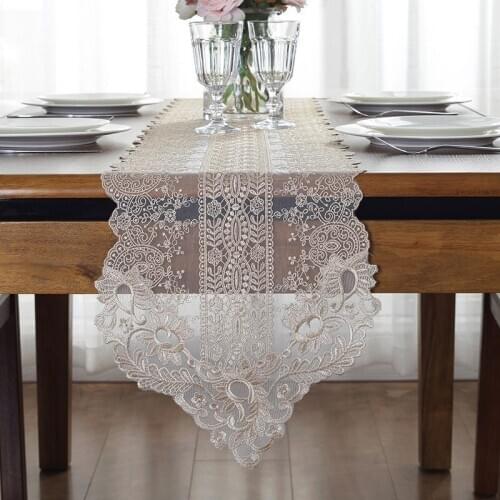 Elegant lace table runner simple fabric for TV cabinet christmas decorations for home table coffee tables