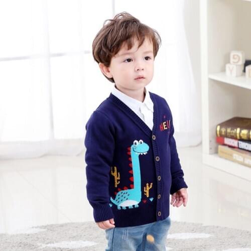 2020 New Cotton Kids Cardigan Boys Children 's Knit Autumn Outerwear Sweater Baby Clothes 3 Colors 2 - 7years