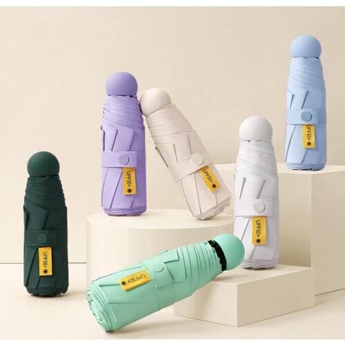 8 Ribs Pocket Mini Umbrella With Box Anti UV Paraguas Sun Umbrella Rain Windproof Light Folding Portable Umbrellas Women Girl